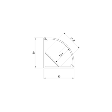 Tagra | SLC30 | Surface Mounted | Large Corner | Domed | 30 x 30mm | LED Profile | 2 & 3 Metre - 3030__22799.png