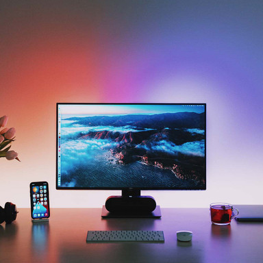 DAZE by Tagra Plug and Play Digital Pixel Colour Changing 10 Metre LED Strip Light Kit - Desk_Set_up_RGBIC__87595__25939__67362.jpg