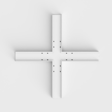 3535 Cross Connector Silver with Semi Clear Diffuser and 4pcs x 3535-CONN - 3535R3-CCONNSIL-PROJECTION_2__62855.png