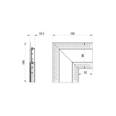 L Corner Connector With Semi Clear Diffuser For 9818 Profile with 4pcs brackets included - 9818-HCC-SET__07629.png