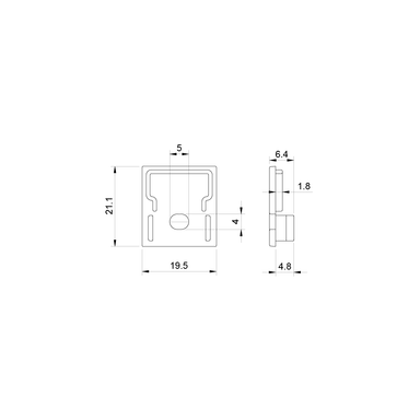 Tagra | SL20 | Boxed | LED Profile End Caps | Plastic | Silver | Pack of 4 - 2016SCB-ENDCAP__80573.png