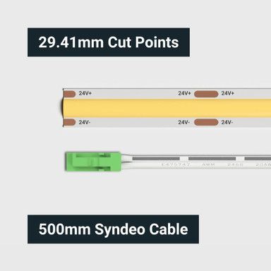Syndeo by Tagra | LED Strip Light | Spotless COB | 544 LEDs p/m | 24V | IP20 | 11.2W/m | 5M Reel - PPS24-COB-StripLight-CUT.jpg