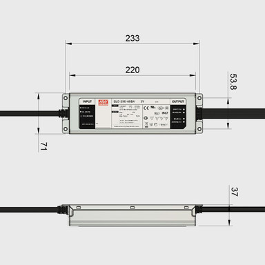 Mean Well | ELG | 48V | 200W | Constant Voltage & Constant Current | DALI Dimmable LED Driver | IP67 - ELG-200-48_Dims__41941.jpg