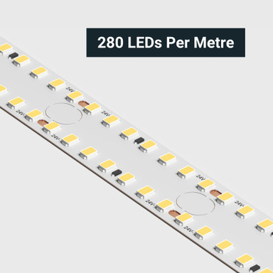 Tagra | Lumen LED Strip Light | Bright 20 | 280 LEDs/m | 24V | IP20 | 22W/m | 5M Reel - DR24-StripLight-CLOSE.jpg