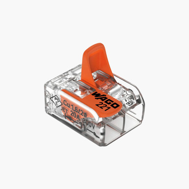 WAGO | 221 | Max. 4mm² | Compact  Splicing LED Connector| 2 Conductor | Pack of 100 - PCK-221-412_WAGO_2__49947.jpg