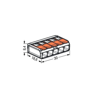 WAGO | 221 | Max. 4mm² | Compact  Splicing LED Connector| 5 Conductor | Pack of 25 - PCK-221-415__91327.jpg