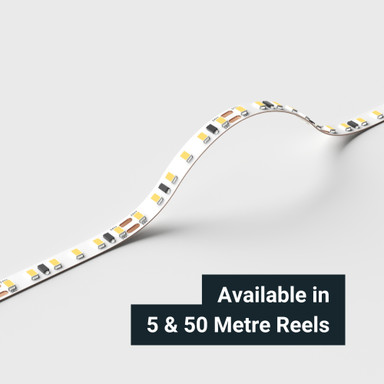 Tagra | Economy LED Strip Light | 120 LEDs p/m | 24V | IP20 | 9.6W/m | 5 & 50M Reels  - ES24-120-StripLight-BEND.jpg