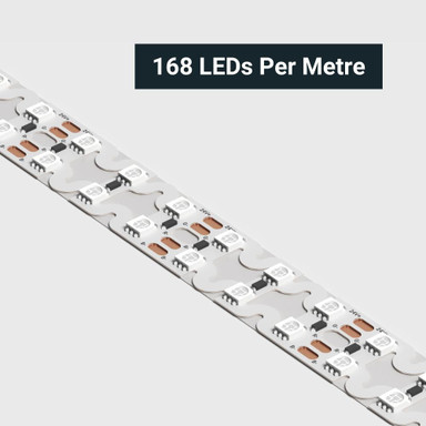Tagra | Pro LED Strip Light | S Bend 15 | 168 LEDs p/m | 24V | IP20 | 20Wp/m | RGB | 5M Reel - DR24-SBRGB-StripLight-CLOSE.jpg
