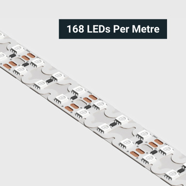 Tagra | Pro LED Strip Light | S Bend 15 | 168 LEDs p/m | 24V | IP20 | 22W/m | RGB | 5M Reel - DR24-SBRGB-StripLight-CLOSE.jpg