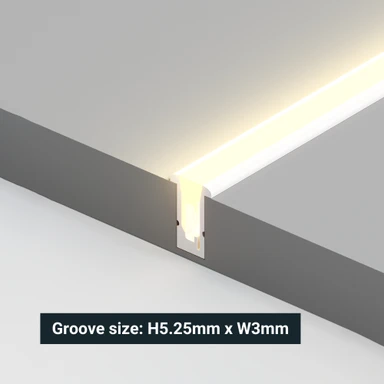 Syndeo by Tagra | Joinery LED Neon Flex | Micro 3 | Cut Anywhere | With or Without Trim | 24V | IP54 | 9.9W/m | 5M Kit - NEONTOP306TRIM_RECESS.jpg