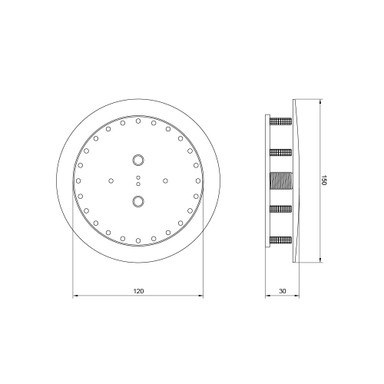 Tagra | Decor Dual Circ 25 | Medium Disc Wall Mount Kit - NEON36025-DISC-MED.jpg