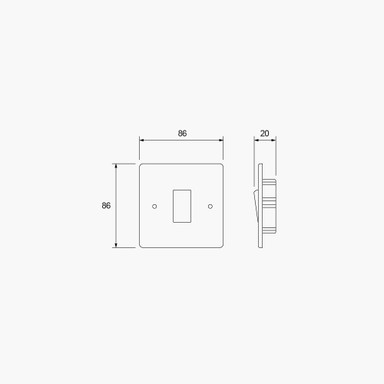 Varilight | 1-Gang | 1-Way | Push | Retractive Switch & Faceplate | White - 1G-PRSWITCH.jpg