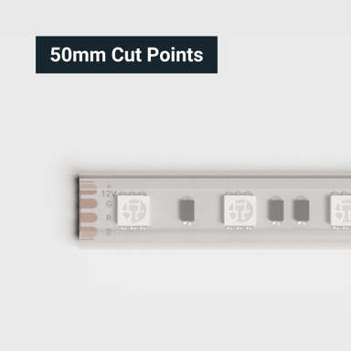 Tagra | Economy LED Strip Light | 60 LEDs p/m | 12V | IP65 | 14.4W/m | RGB | 5 & 50M Reels - TE12-RGB-IP-StripLight-CUT.jpg