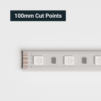 Tagra | Economy LED Strip Light | 60 LEDs/m | 24V | IP65 | 14.4W/m | RGB | 5 & 50M Reels  - TE24-RGB-IP-StripLight-CUT.jpg