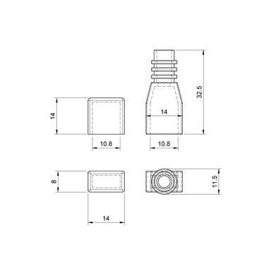 Tagra | LED Strip End Caps | 10mm | IP67 | Pack of 5 - COB8MMENDCAPS.jpg