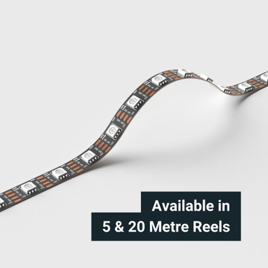 Tagra | Pixel LED Strip Light | 60 LEDs p/m | 60 pixels p/m | 12V | IP20 | 12Wp/m | RGB | 5 & 20M Reel - TD12-RGB-60-StripLight-BEND.jpg