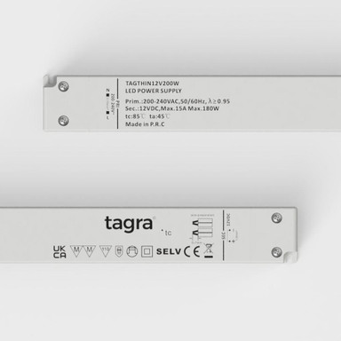 Tagra | 12V | 200W | Constant Voltage | Slimline | Non-Dimmable LED Driver | IP20 - TAGTHIN12V200W_2.jpg