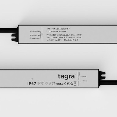 Tagra | 12V | 100W | Constant Voltage | Slimline | Non-Dimmable LED Driver | IP67 - TAGTHIN12V100WIP67_2.jpg