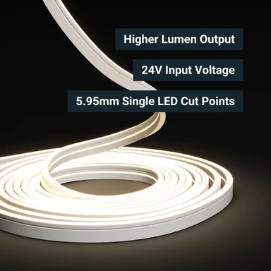 Syndeo by Tagra | Joinery LED Neon Flex | Mini 4 | 4x10mm | 24V | IP65 | 8W/m | 5 Metre Kit - NEONTOP410-W-SPEC1.jpg