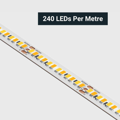 Tagra | Precision LED Strip Light | 240 LEDs p/m | 24V | IP20 | 24W/m | CCT | 5 & 50M Reels - PP24-236K240-StripLight-CLOSE.jpg