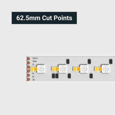 Tagra | Precision LED Strip Light | 288 LEDs/m | 24V | IP20 | 18W/m | RGB+CCT | 5 & 50M Reels - PP24-RGB2365K288-StripLight-CUT.jpg