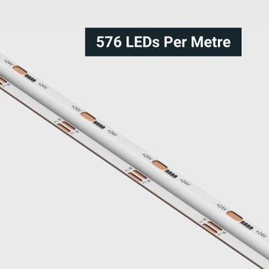 Tagra | Pro COB LED Strip Light | 576 LEDs p/m | 24V | IP20 | 19.8W/m | CCT | 5 & 50M Reels - TP24-2765K-COB-StripLight-CLOSE.jpg