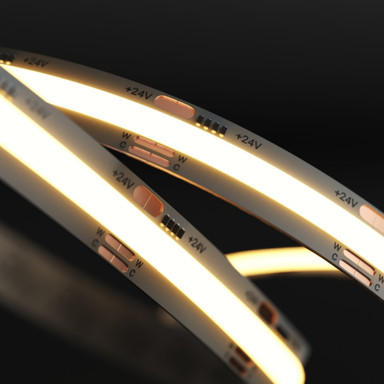 Tagra | Pro COB LED Strip Light | 576 LEDs p/m | 24V | IP20 | 19.8W/m | CCT | 5 & 50M Reels - TP24-2765K-COB-StripLight-ON.jpg