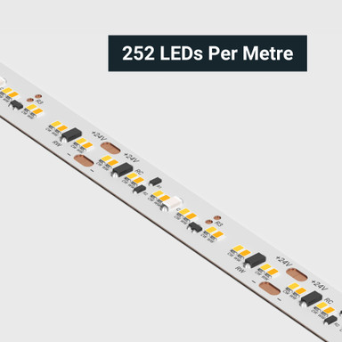 Tagra | Pro LED Strip Light | Dim to Warm | 252 LEDs p/m | 24V | IP20 | 16.5 | 1800-3000K | 5M Reel - PS24-DTW-StripLight-CLOSE.jpg