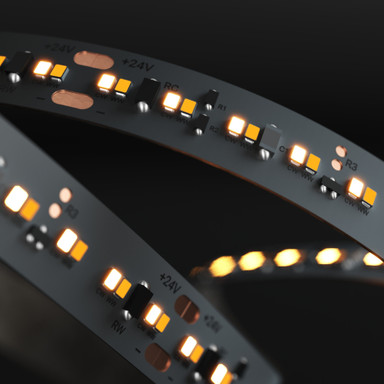 Tagra | Pro LED Strip Light | Dim to Warm | 252 LEDs p/m | 24V | IP20 | 16.5 | 1800-3000K | 5M Reel - PS24-DTW-StripLight-ON.jpg