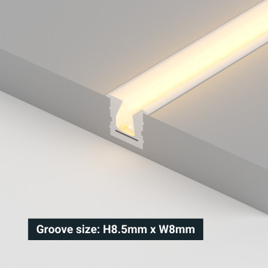 Tagra | Joinery LED Neon Flex | Recessed Angled Beam | Cut Anywhere | 10x8.7mm | 24V | IP20 | 9.9W/m | 30M Reel - NEONRANGLE-RECESS.jpg