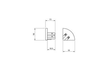 Syndeo by Tagra | Surface Corner Beam | Linear Joinery Light End caps | Pack of 4 - SYN-CRNLB-ENDCAP.jpg