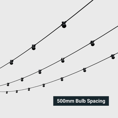 Tagra | Pro Series | Connectable LED Festoon String | Black | 500mm Spacing | IP65 - FESTAHD_SPACE.jpg