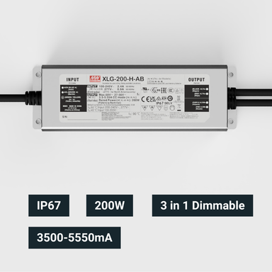 Mean Well | XLG | 200W | 3500-5550mA | Constant Power | 3 in 1 Dimmable LED Driver | IP67 - XLG-200-H-AB_SPEC.png