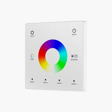 Tagra | RF 2.4GHz | Battery Powered | LED Wall Plate | RGB / RGB+W | 1 Zone | 4 Scenes - BP1ZRGBW-W-FRONT.jpg