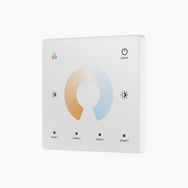 Tagra | RF 2.4GHz | Battery Powered | LED Wall Plate | CCT | 1 Zone | 4 Scenes - BP1ZCCT-W-FRONT.jpg
