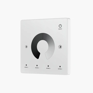 Tagra | RF 2.4GHz | Battery Powered | LED Wall Plate | Single Colour | 1 Zone | 4 Scenes - BP1ZSC-W-FRONT.jpg