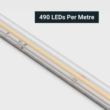 Tagra | Pro COB LED Strip Light | Long Run | 490 LEDs p/m | 24V | IP67 | 8.8W/m | 15M Reels - PC24-LR67-StripLight-CLOSE.jpg