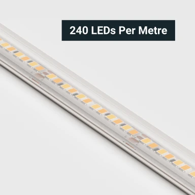 Tagra | Precision LED Strip Light | 240 LEDs/m | 24V | IP67 | 18 | CCT | 5 & 50M Reels - PP24-236K240-IP-StripLight-CLOSE.jpg