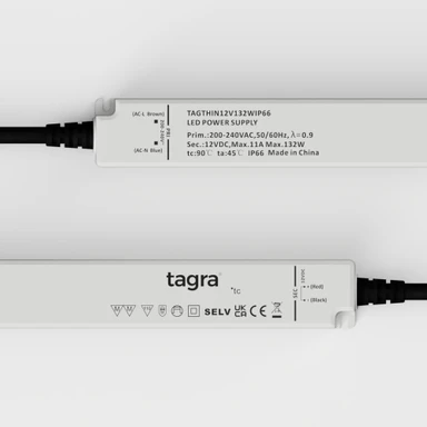 Tagra | 12V | Constant Voltage | Slimline | Non-Dimmable LED Driver | IP66 - TAGTHIN12V132WIP66_TOP.jpg