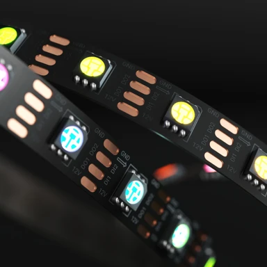 Tagra | Express Pixel LED Strip Light | 60 LEDs/m | 60 Pixels/m | 12V | IP20 | 9W/m | RGB | 5 & 20M Reel - ED12-RGB-60-StripLight-ON.jpg
