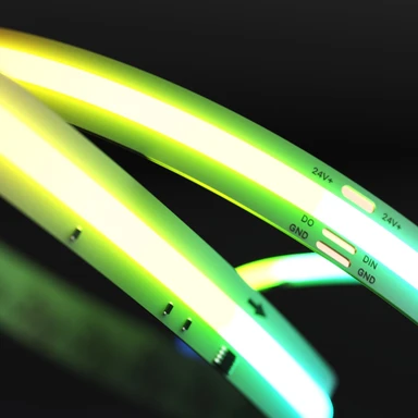 Tagra | Express Pixel COB Strip Light | 420 LEDs/m | 10 Pixels/m | 24V | IP20 | 14W/m | RGB | 5 & 20M Reel - ED24-RGB-420-StripLight-ON.jpg