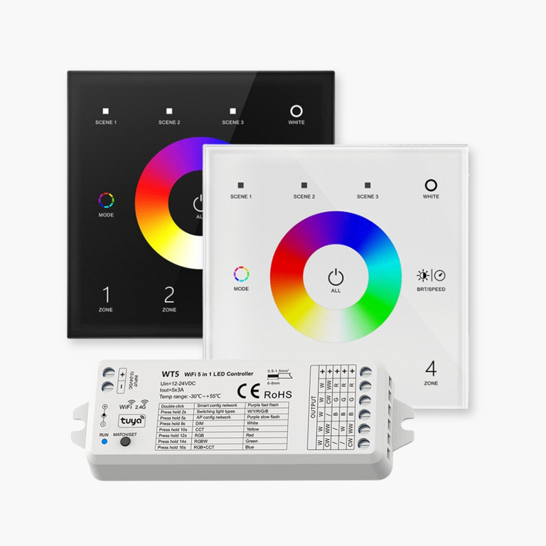 Tagra Sensor Tagra | RF 2.4GHz & DMX | Mains Powered 100-240V | LED Wall Plate & 5 ...