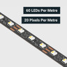 Tagra | Pixel LED Strip Light | 60 LEDs p/m | 20 pixels p/m | 12V | IP20 | 19.2W/m | RGB+6000K | 5M Reel - TD12-RGBW-60-StripLight-CLOSE.jpg
