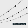 Tagra | Core Series | Connectable LED Festoon String | Black | IP44 | 500mm Spacing - FESTAB_SPACE.jpg