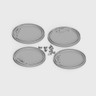 Tagra | T60 | LED Profile End Caps | Plastic | Pack of 4 - 6060CIRC-ENDCAP-SIL.jpg