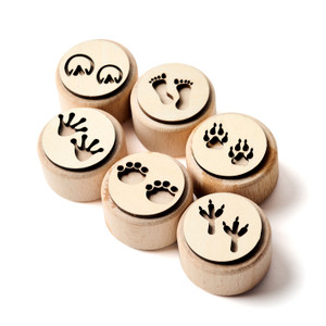 wooden dough stampers - animal tracks
