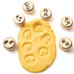 wooden dough stampers - animal tracks