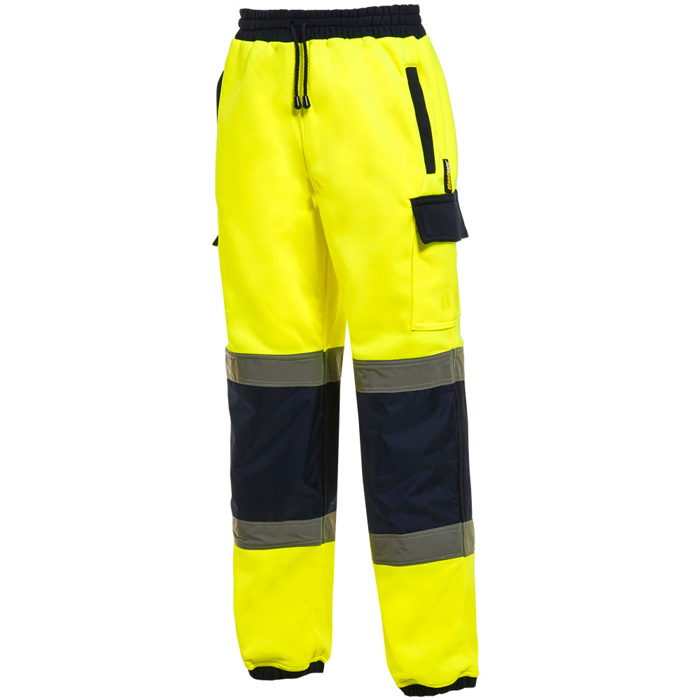 Hi Viz Jogging Bottoms Yellow Navy - Main Image