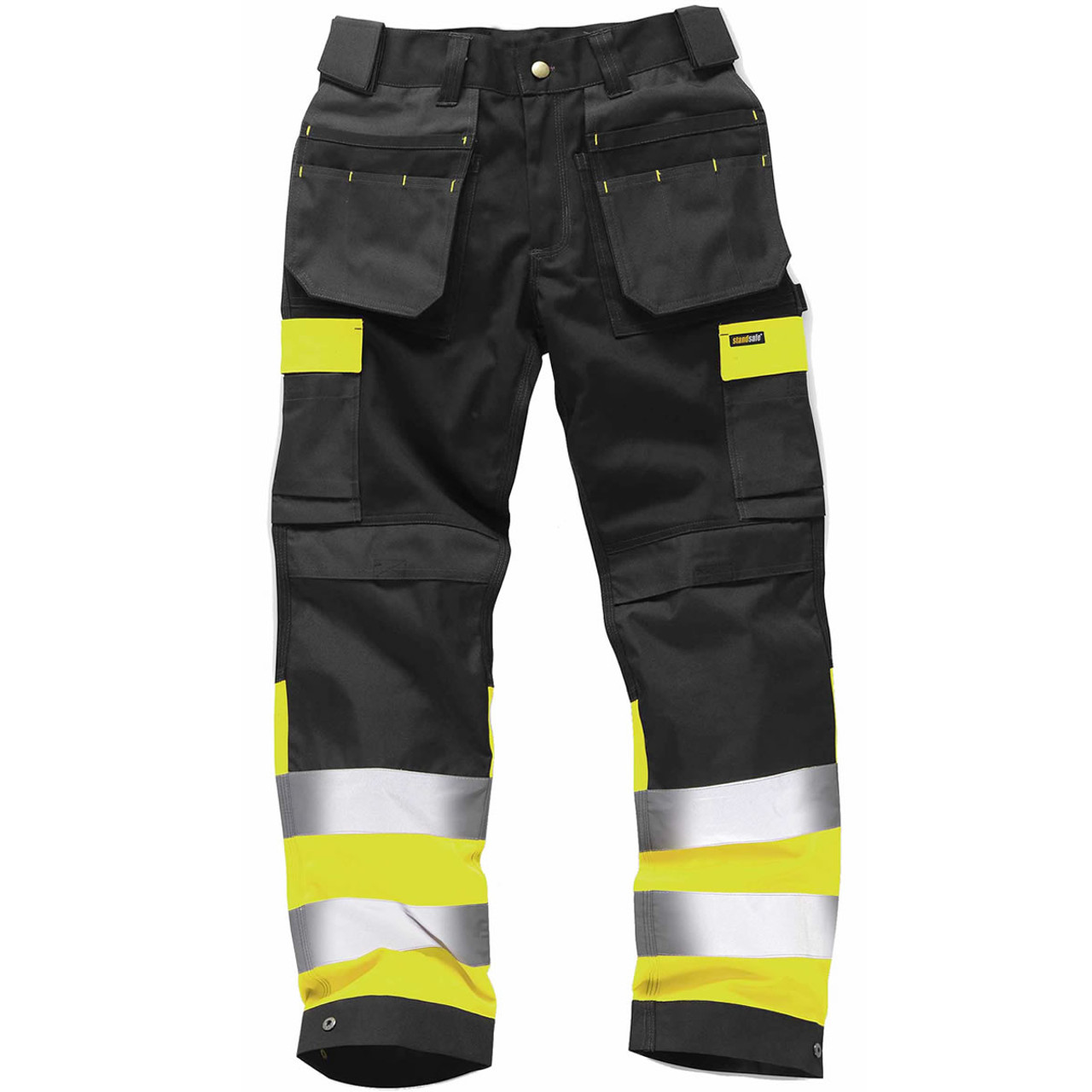 Mascot Workwear 19879 Accelerate Safe Trousers with kneepad pockets Black/Hi -Vis Yellow Waist: 35.5
