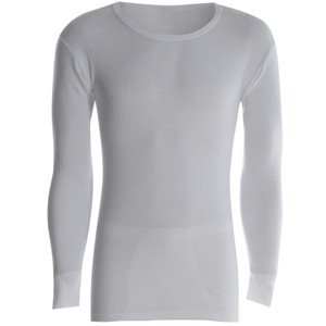 Mens Thermal Full Long Sleeve Top White Mens Thermal Full Long Sleeve Top White